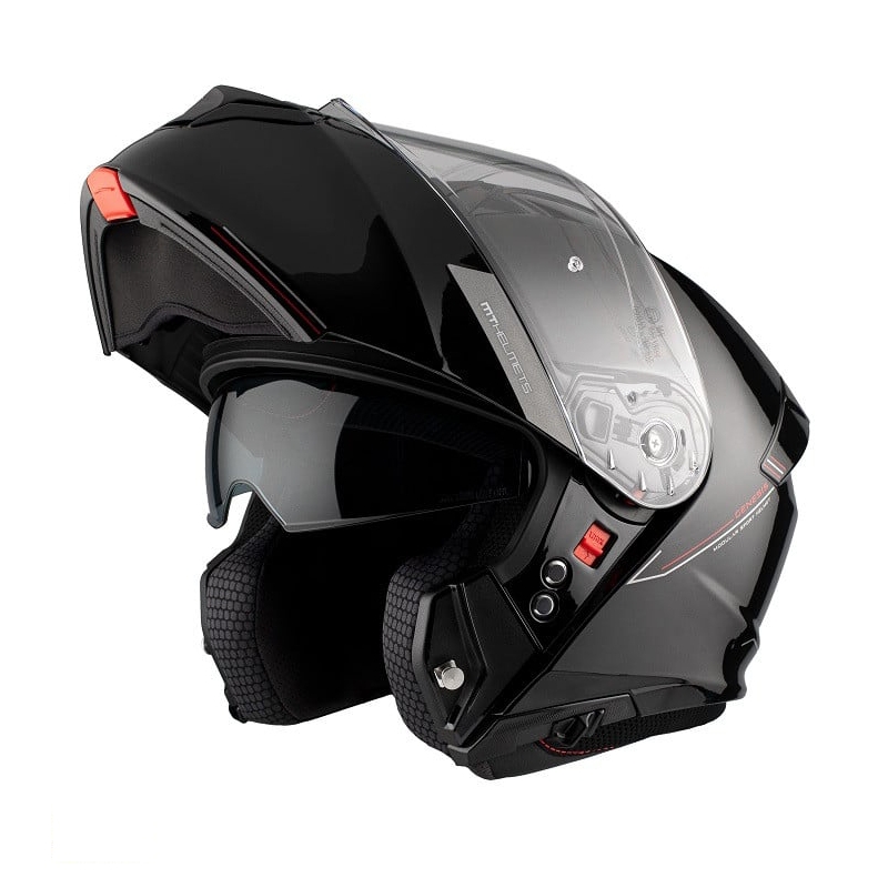 Casco de moto abatible MT Genesis SV Solid A1 negro brillante
