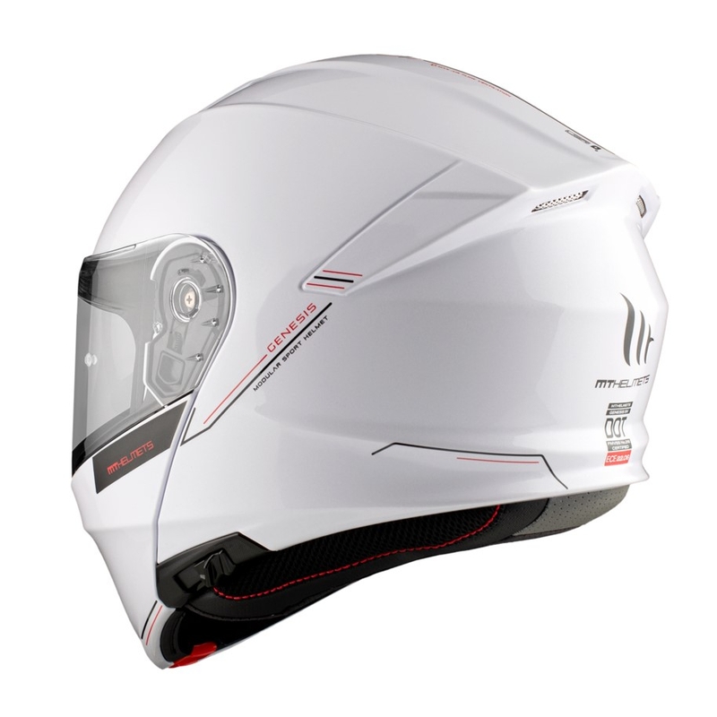 Casco de moto MT Genesis SV Solid A0 blanco brillo