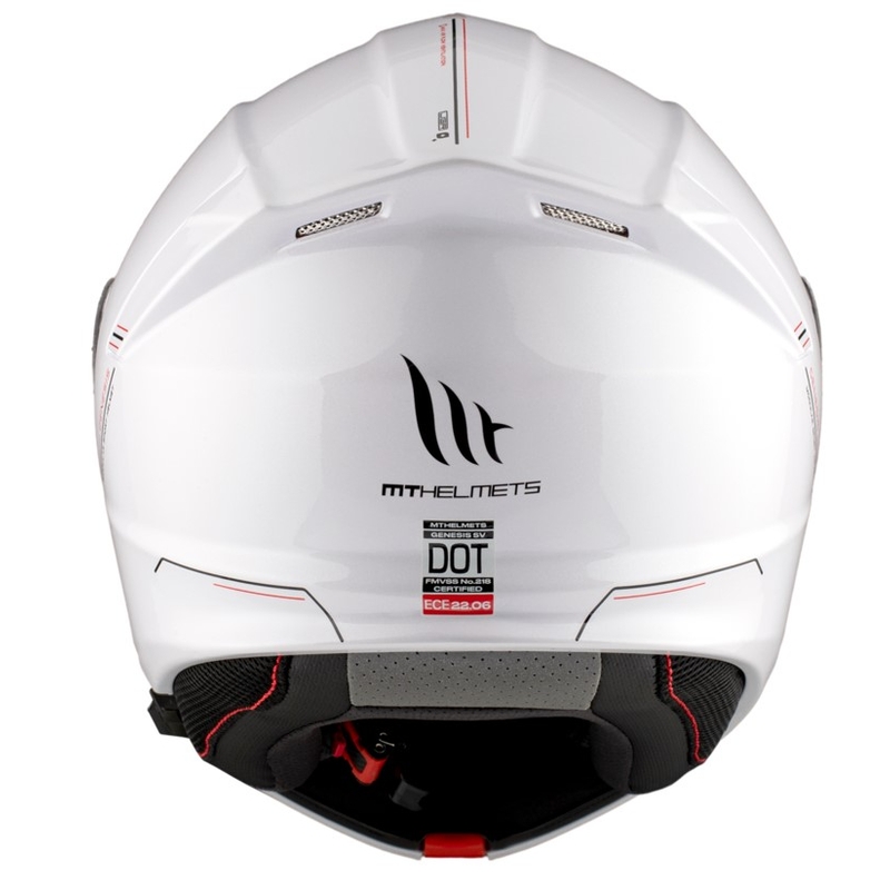 Casco de moto MT Genesis SV Solid A0 blanco brillo