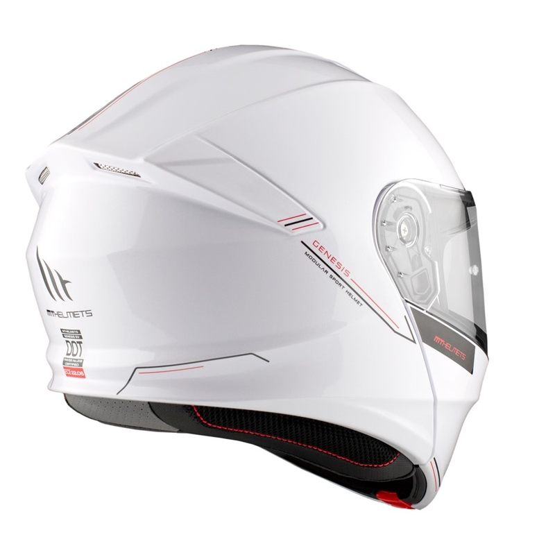 Casco de moto MT Genesis SV Solid A0 blanco brillo