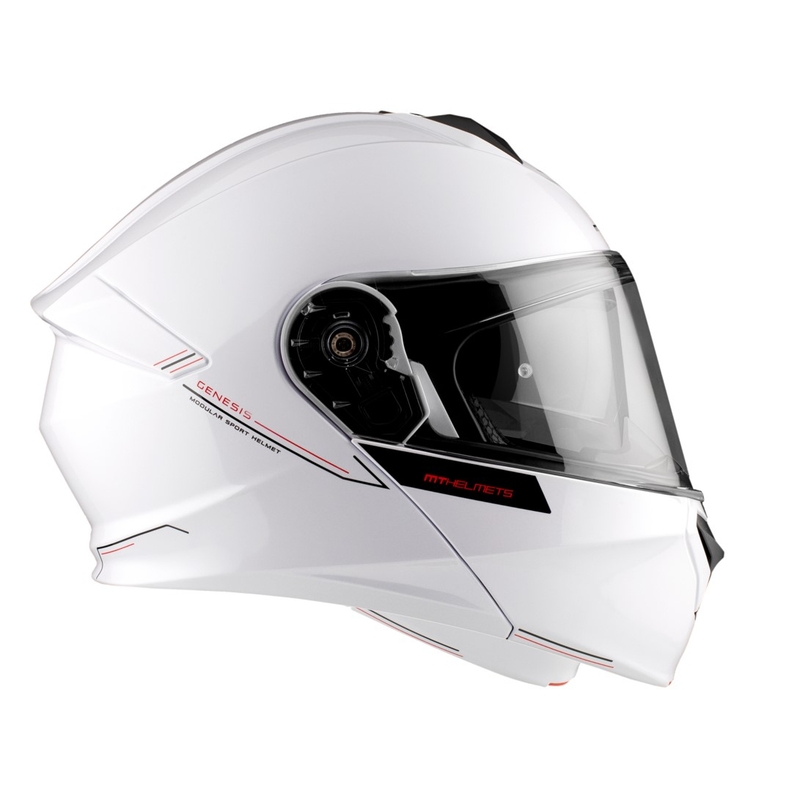 Casco de moto MT Genesis SV Solid A0 blanco brillo
