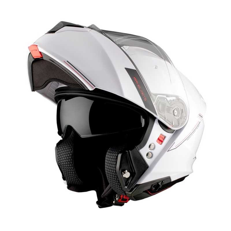 Casco de moto MT Genesis SV Solid A0 blanco brillo