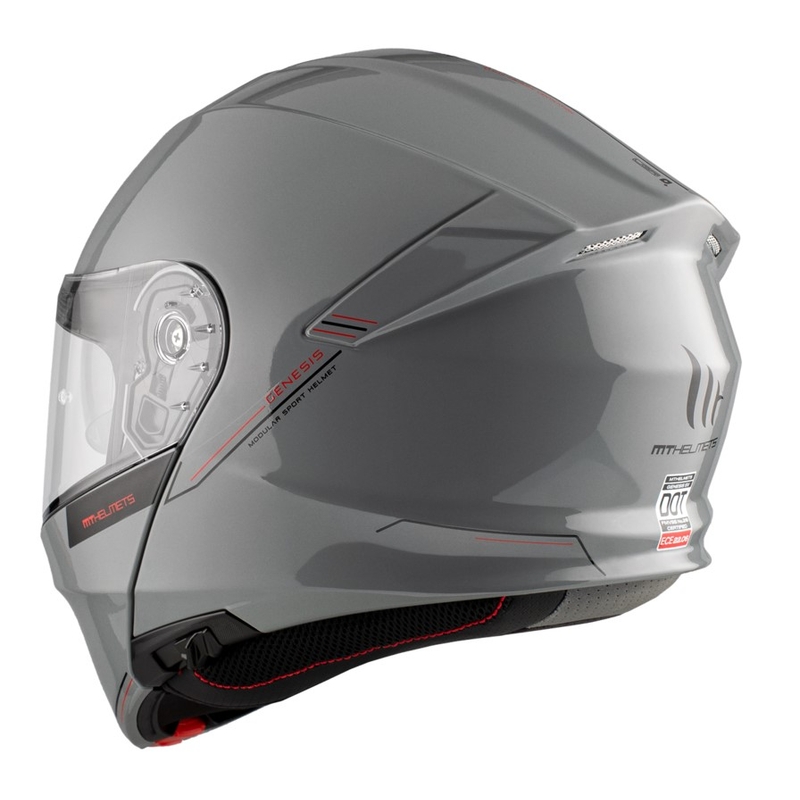 Casco de moto abatible MT Genesis SV Solid A12 gris brillante