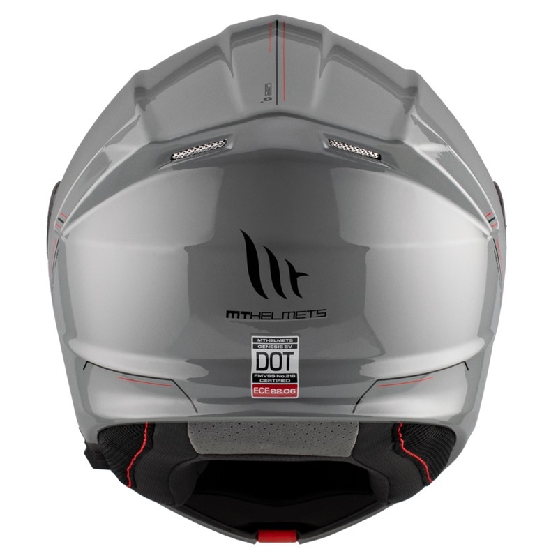Casco de moto abatible MT Genesis SV Solid A12 gris brillante