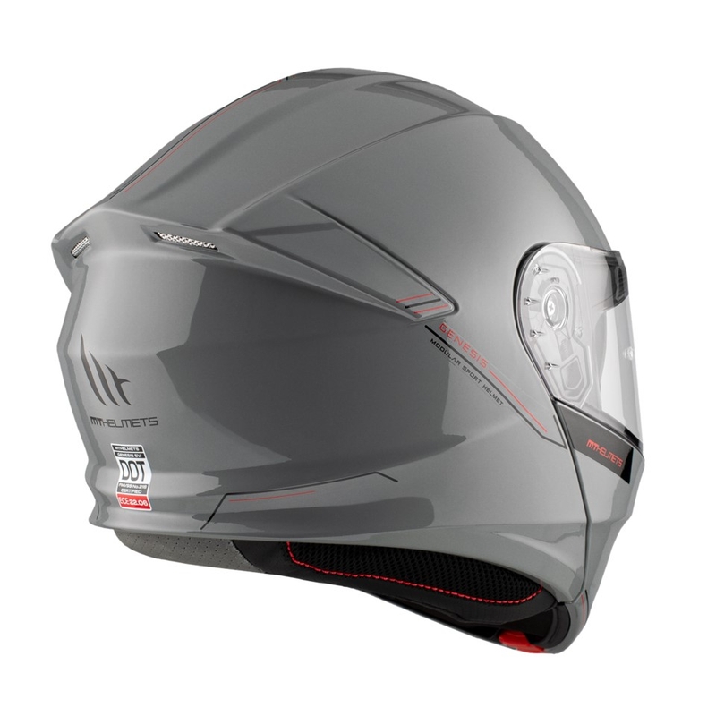 Casco de moto abatible MT Genesis SV Solid A12 gris brillante
