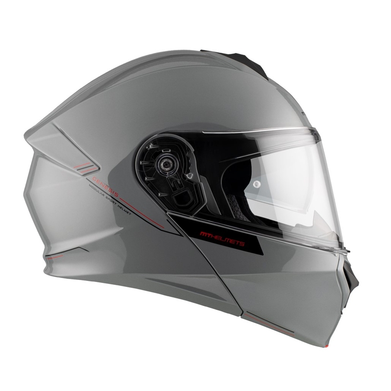Casco de moto abatible MT Genesis SV Solid A12 gris brillante