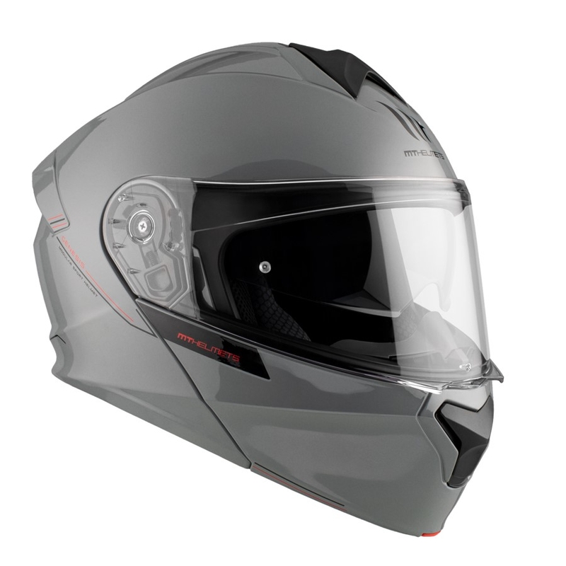 Casco de moto abatible MT Genesis SV Solid A12 gris brillante