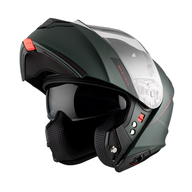 Casco de moto abatible MT Genesis SV Solid A6 verde mate