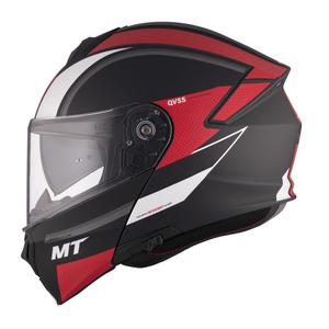 Casco de moto abatible MT Genesis SV Cave A5 negro-blanco-rojo mate