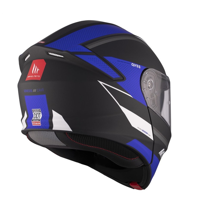 MT Genesis SV Cave A7 casco de moto abatible negro-blanco-azul mate