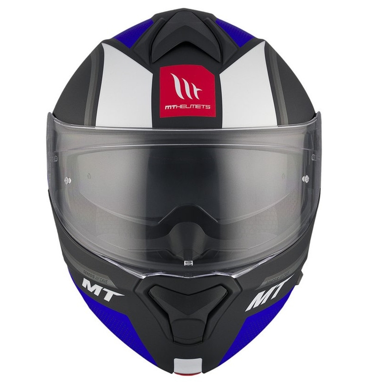 MT Genesis SV Cave A7 casco de moto abatible negro-blanco-azul mate