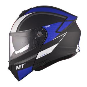 MT Genesis SV Cave A7 casco de moto abatible negro-blanco-azul mate