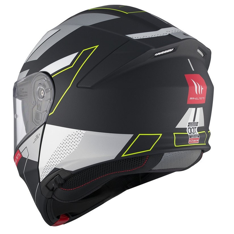 Casco de moto abatible MT Genesis SV Talo B2 negro-gris-amarillo fluo mate liquidación