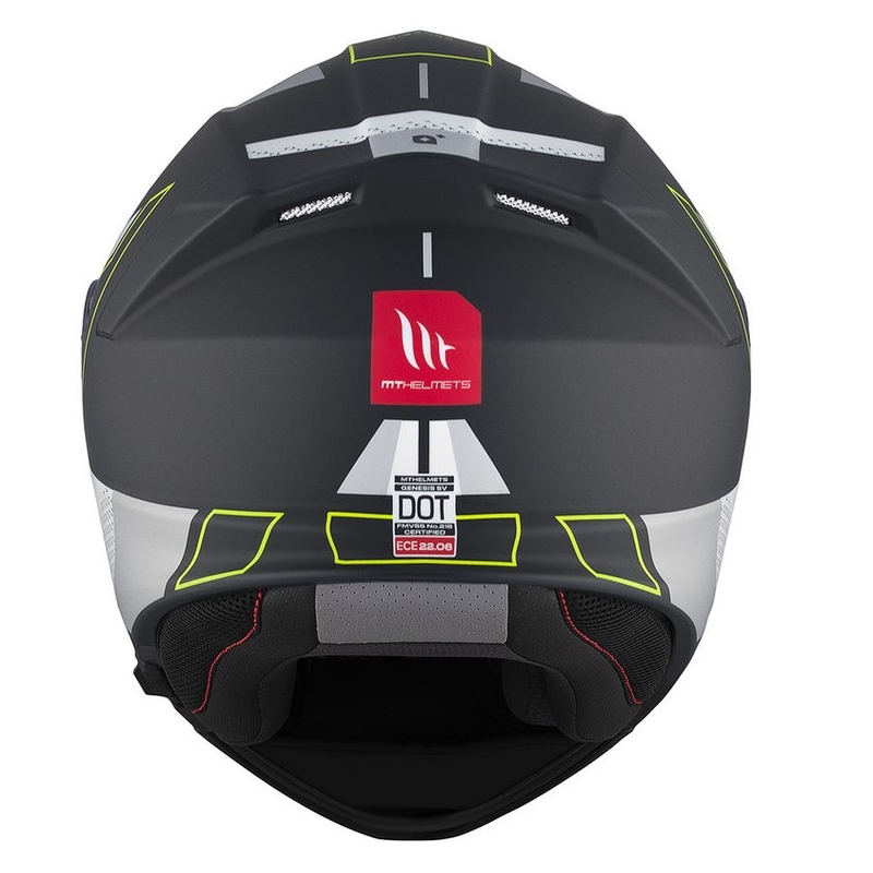 Casco de moto abatible MT Genesis SV Talo B2 negro-gris-amarillo fluo mate liquidación