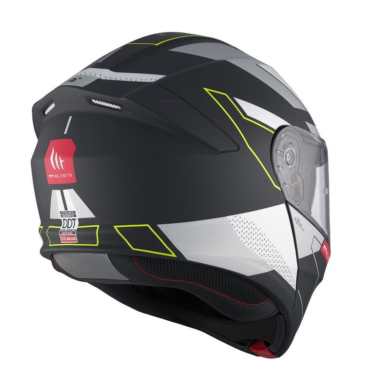 Casco de moto abatible MT Genesis SV Talo B2 negro-gris-amarillo fluo mate liquidación