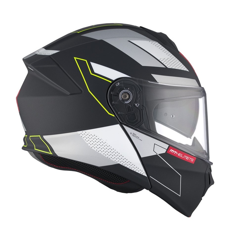 Casco de moto abatible MT Genesis SV Talo B2 negro-gris-amarillo fluo mate liquidación