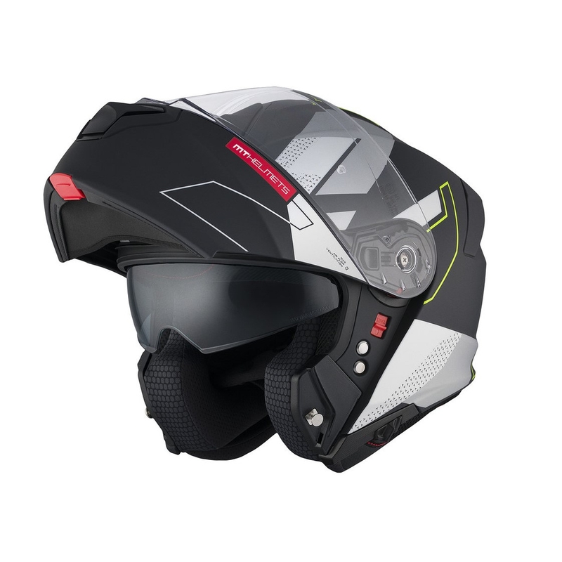 Casco de moto abatible MT Genesis SV Talo B2 negro-gris-amarillo fluo mate liquidación