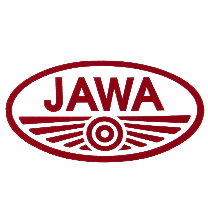 Pegatina JAWA con borde rojo