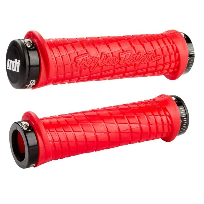 Puños ODI TROY LEE DESIGNS SIGNATURE ATV LOCK-ON rojo y negro