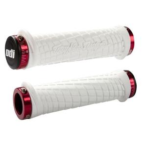 Puños ODI TROY LEE DESIGNS SIGNATURE ATV LOCK-ON blanco-rojo