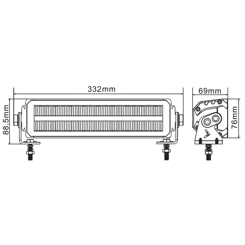 Rampa de luces LED BARRA DE LUZ LED SHARK HOMOLOGADA UE OSRAM 12", 60W