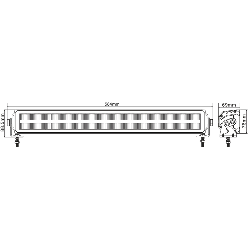 BARRA DE LUZ LED SHARK HOMOLOGADA EU OSRAM 22", 108W