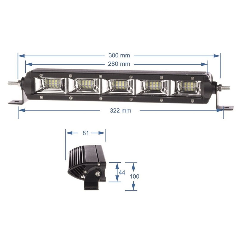 Rampa de luces LED BARRA DE LUZ LED SHARK , ETI LED, 11",50W