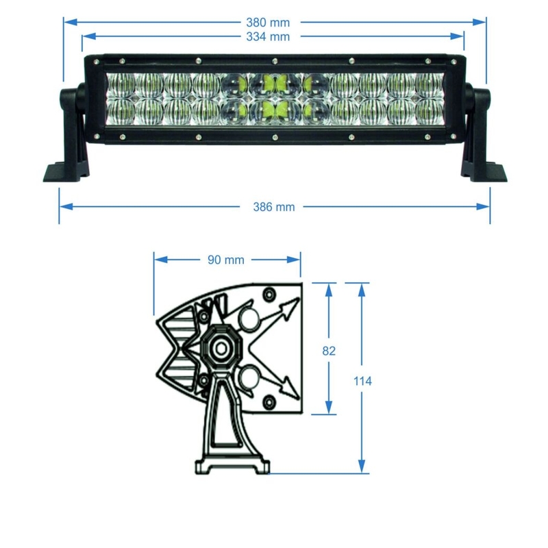 Rampa de luz LED BARRA DE LUZ LED SHARK,5D,13,5",72W