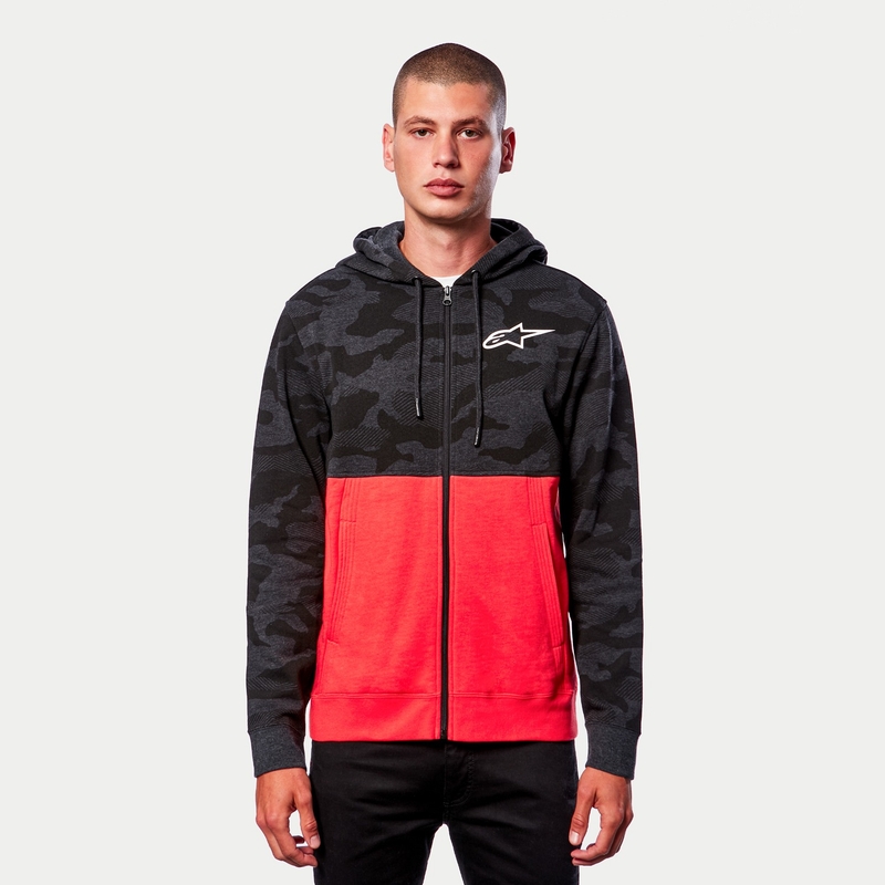 Alpinestars Camo Block Hoodie gris camo-rojo fluo