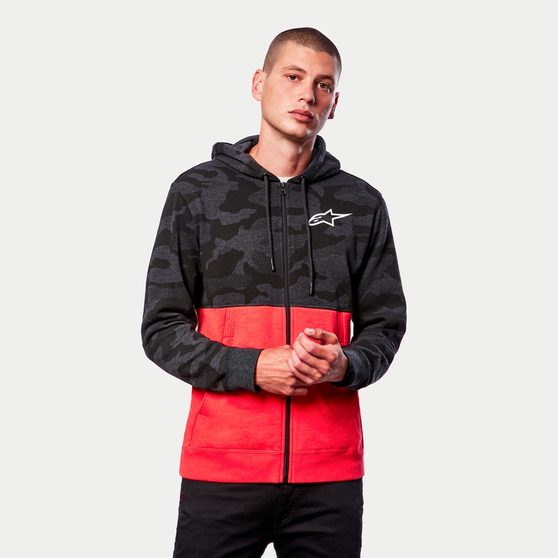 Alpinestars Camo Block Hoodie gris camo-rojo fluo