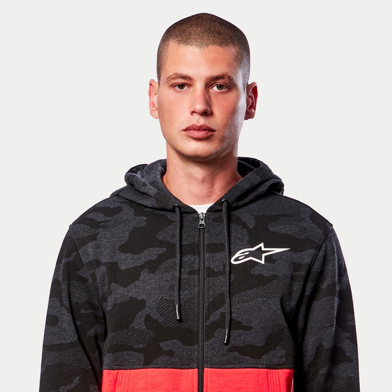 Alpinestars Camo Block Hoodie gris camo-rojo fluo