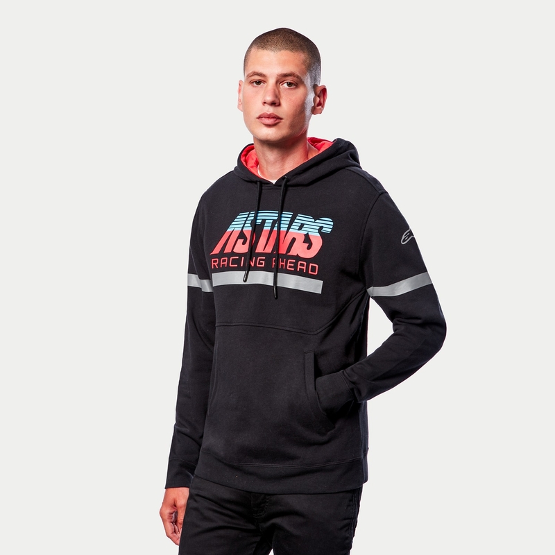 Sudadera con capucha Alpinestars Club negro-rojo-azul-gris
