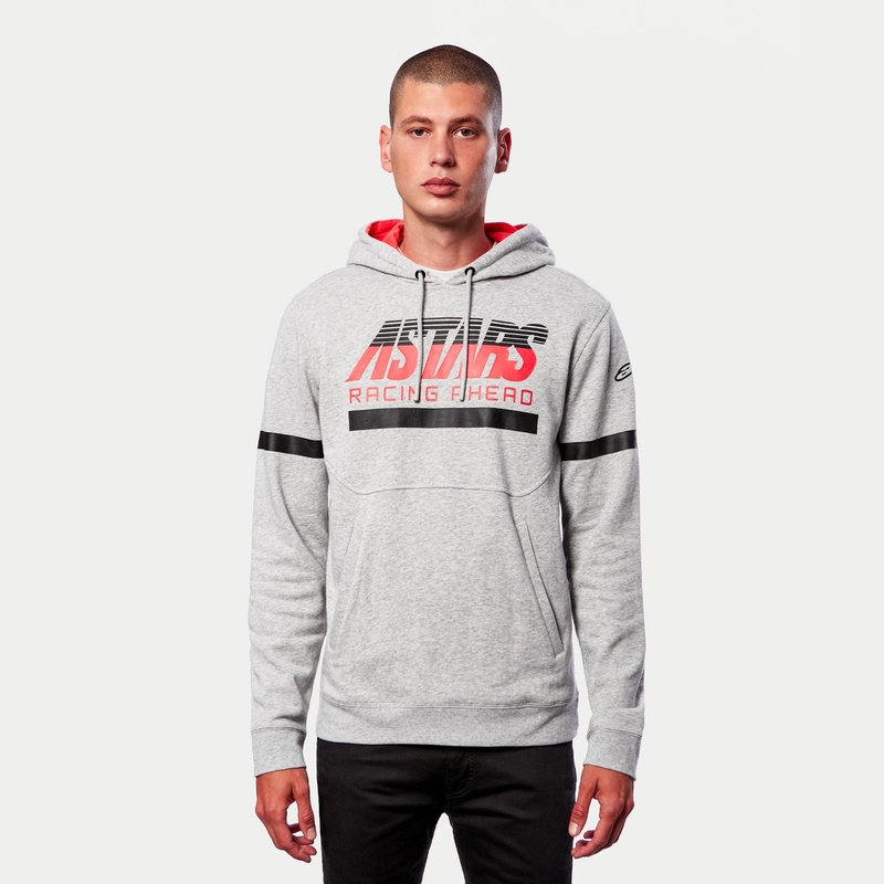 Sudadera con capucha Alpinestars Club gris-negro-rojo