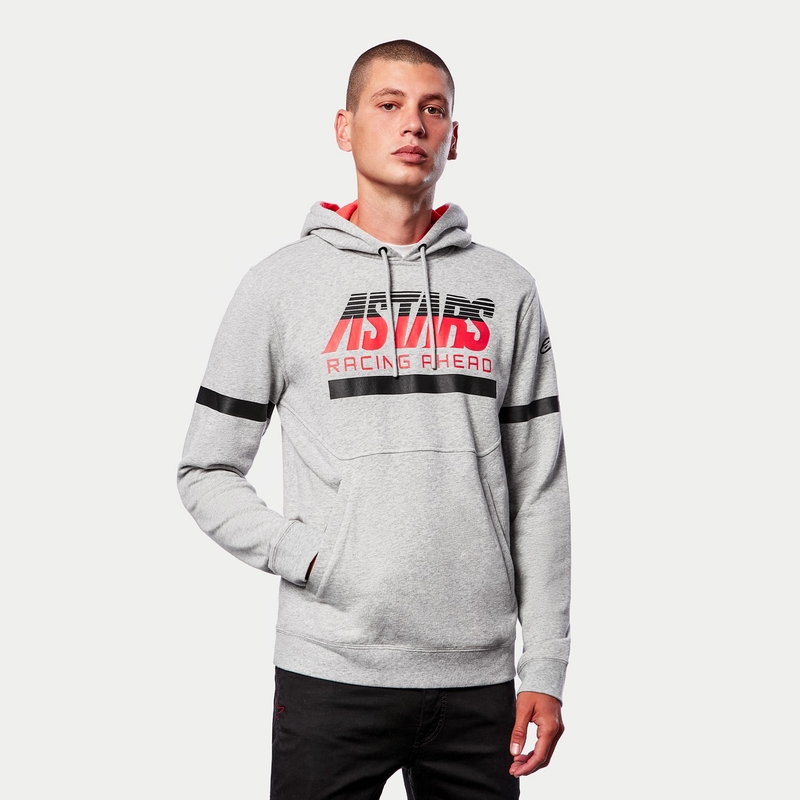 Sudadera con capucha Alpinestars Club gris-negro-rojo