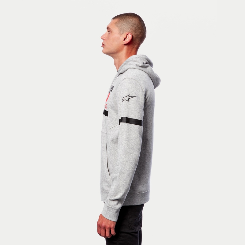 Sudadera con capucha Alpinestars Club gris-negro-rojo