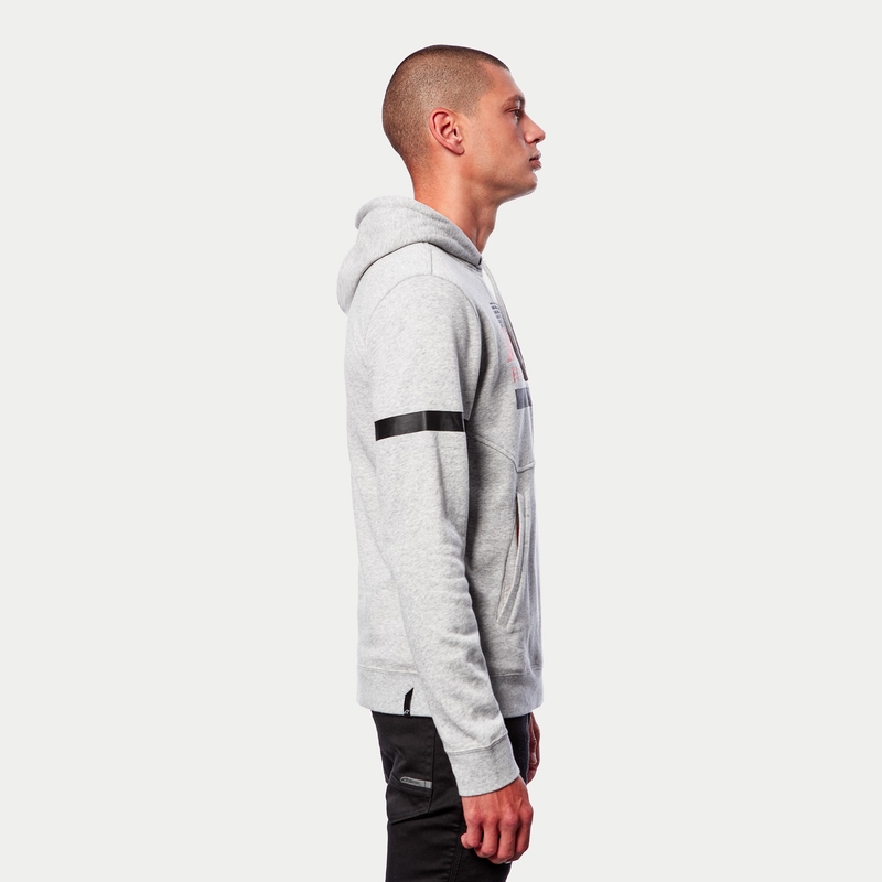 Sudadera con capucha Alpinestars Club gris-negro-rojo