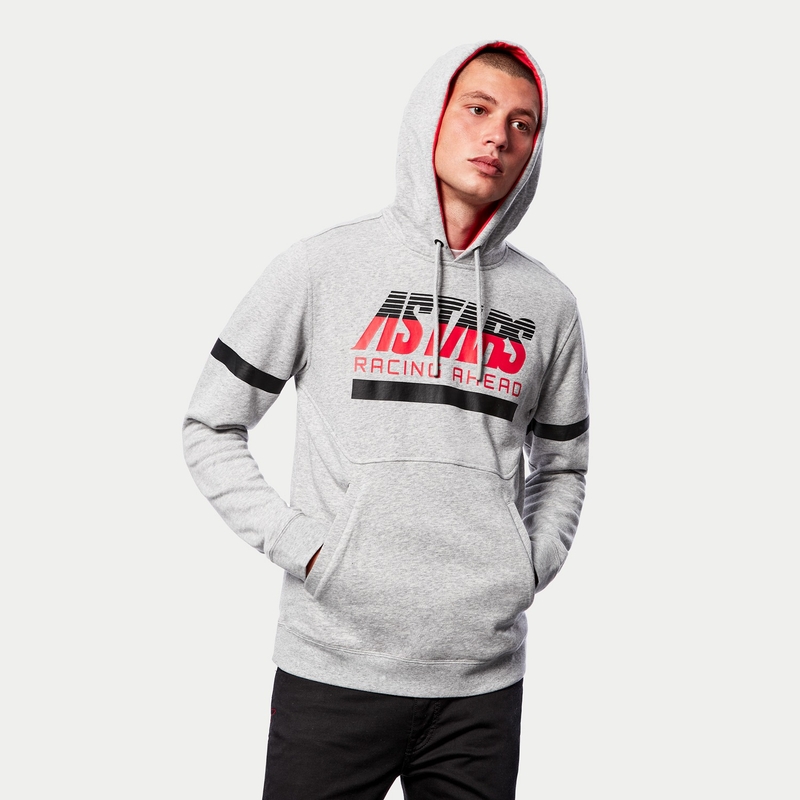 Sudadera con capucha Alpinestars Club gris-negro-rojo