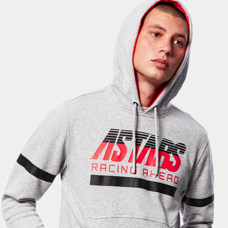 Sudadera con capucha Alpinestars Club gris-negro-rojo