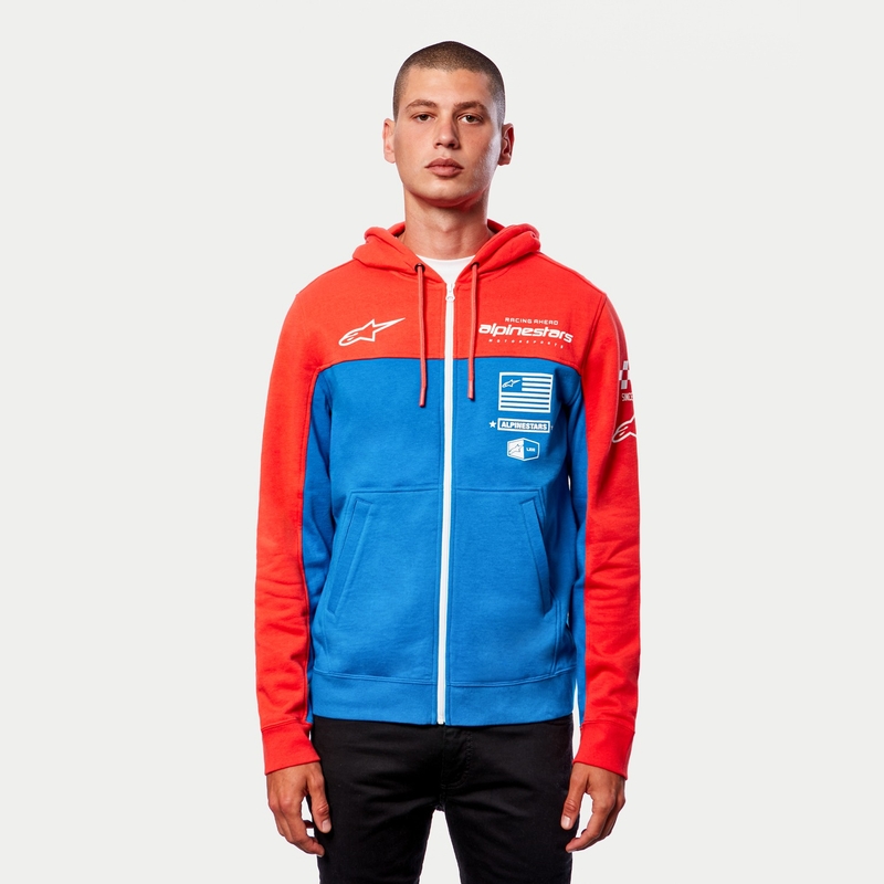 Alpinestars H Block Hoodie rojo fluo-azul claro