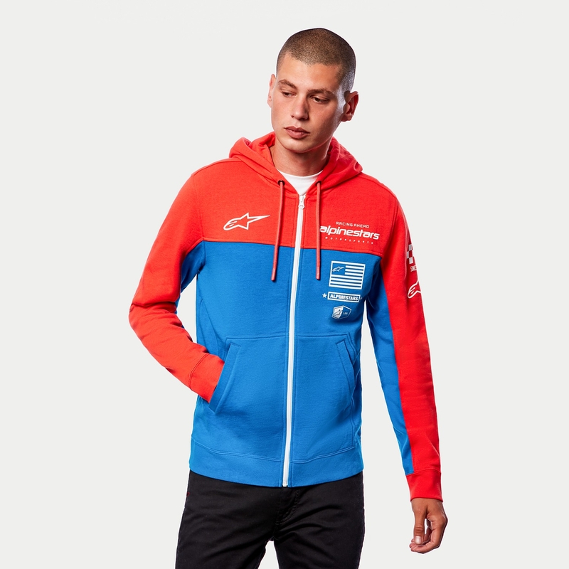 Alpinestars H Block Hoodie rojo fluo-azul claro