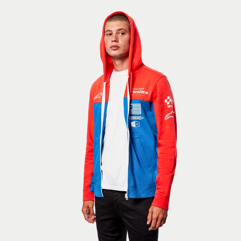 Alpinestars H Block Hoodie rojo fluo-azul claro