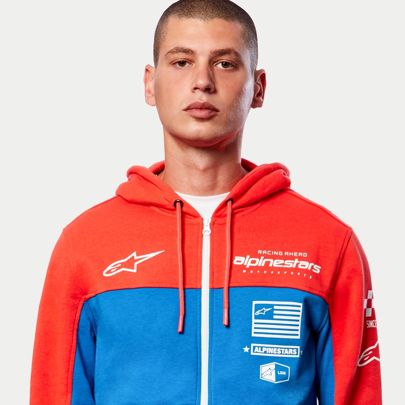 Alpinestars H Block Hoodie rojo fluo-azul claro