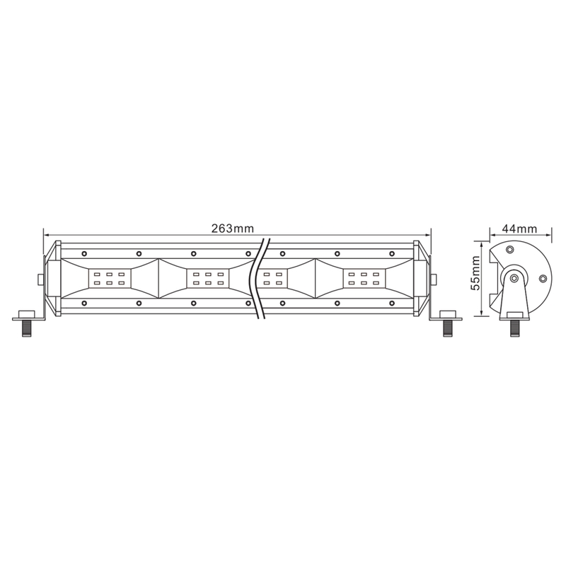 Rampa de luces LED BARRA DE LUZ LED SHARK 10,5" 24W 2400LM