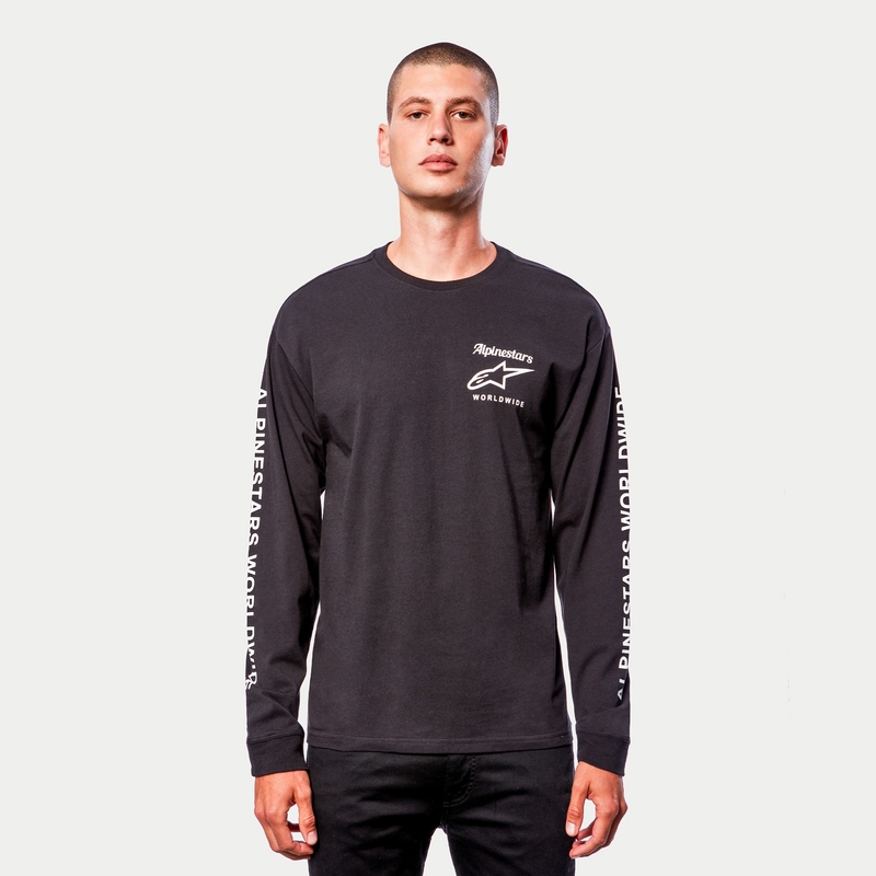 Camiseta Alpinestars Authenticated Tee negra y blanca