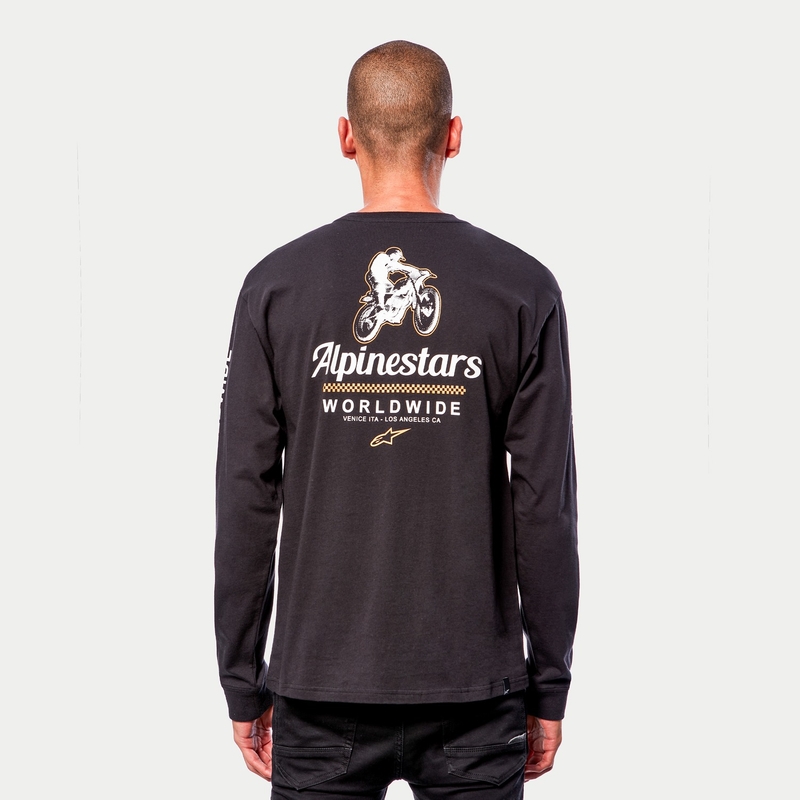 Camiseta Alpinestars Authenticated Tee negra y blanca