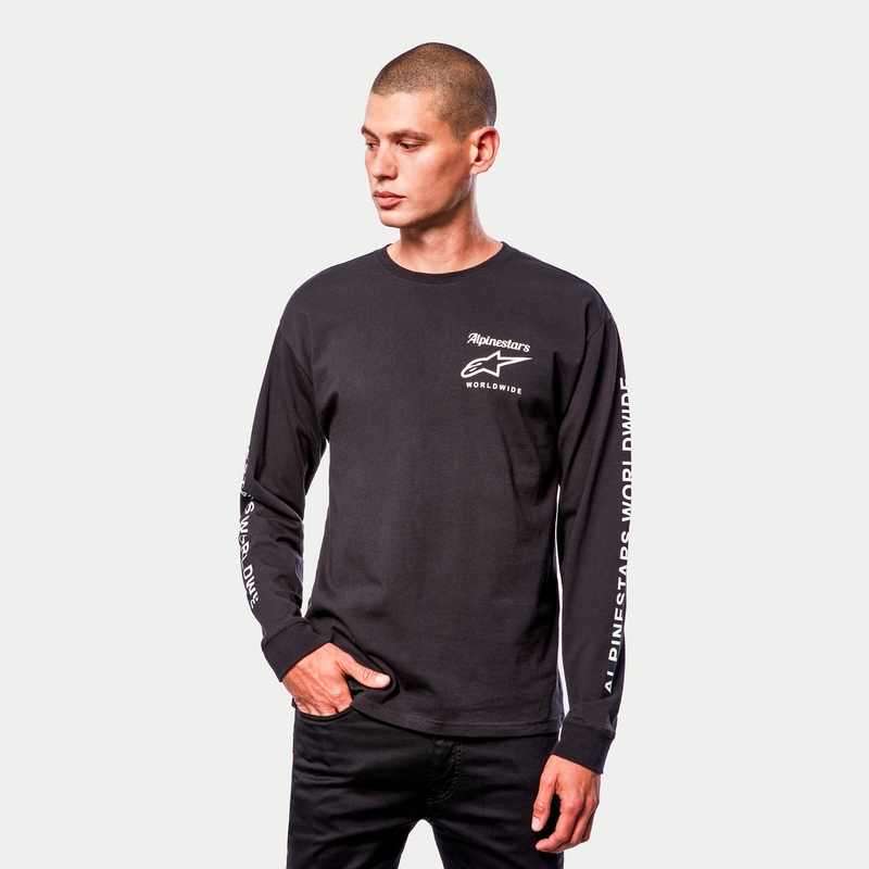 Camiseta Alpinestars Authenticated Tee negra y blanca
