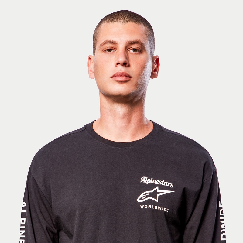 Camiseta Alpinestars Authenticated Tee negra y blanca