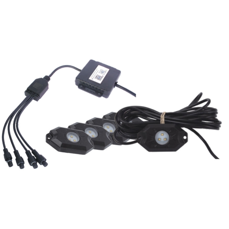 SHARK LED LIGHT, RGB, MULTICOLOR, CONTROL BLUETOOTH, JUEGO DE 4 UNIDADES