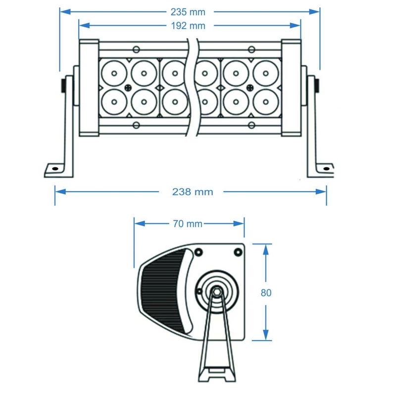 Rampa de luces LED BARRA DE LUZ LED SHARK 7,5", 6D, 36W