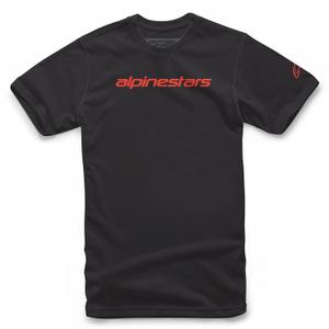 Camiseta Alpinestars Linear Wordmark negra y roja fluo